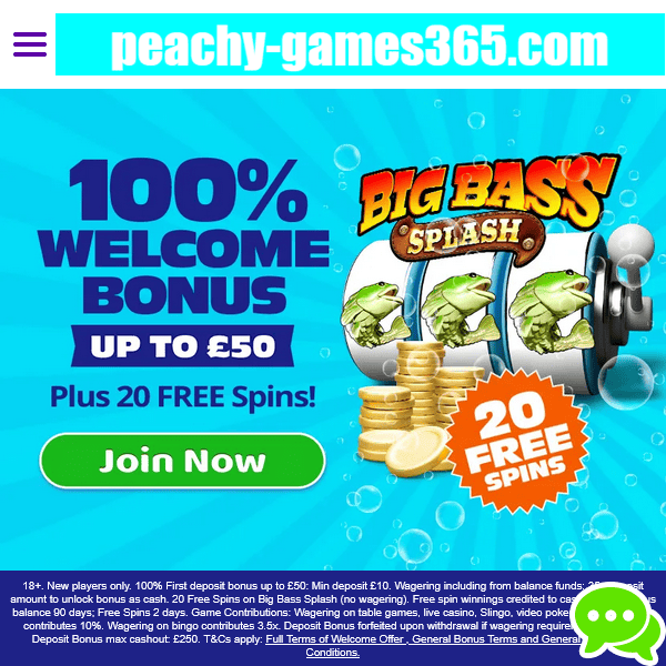 Peachy Games welcome bonus banner