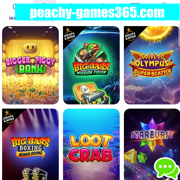 Peachy Games slots grid page 1